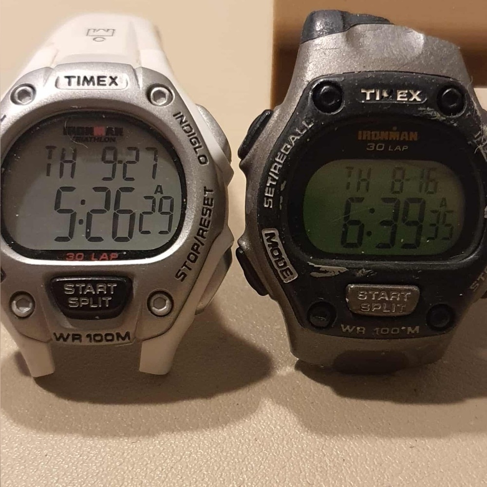10/$20 Lot of 2 Timex Indiglo Ironman Triathlon Digital Chrono Women's Watches